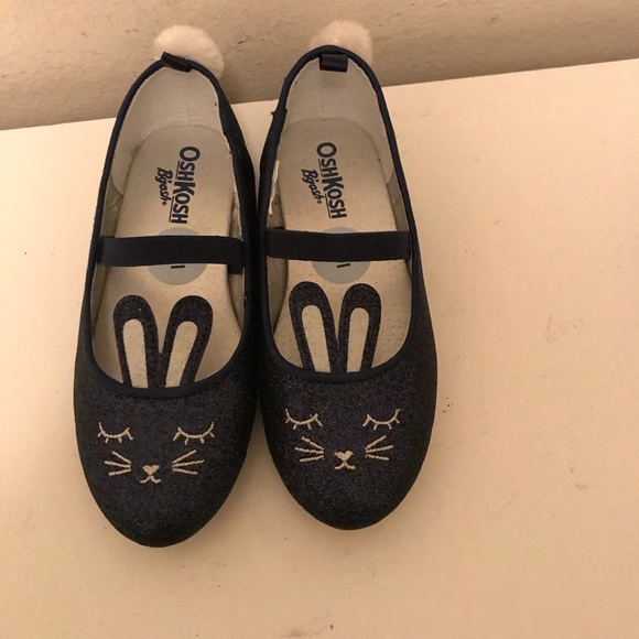 New Genuine Kids By Oshkosh Toddler Girls Joli Ballet Flats Crown Black Size 8